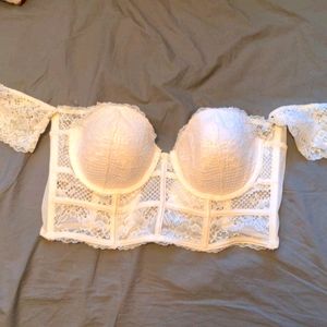 La SENZA White Lace Strapless Bra
